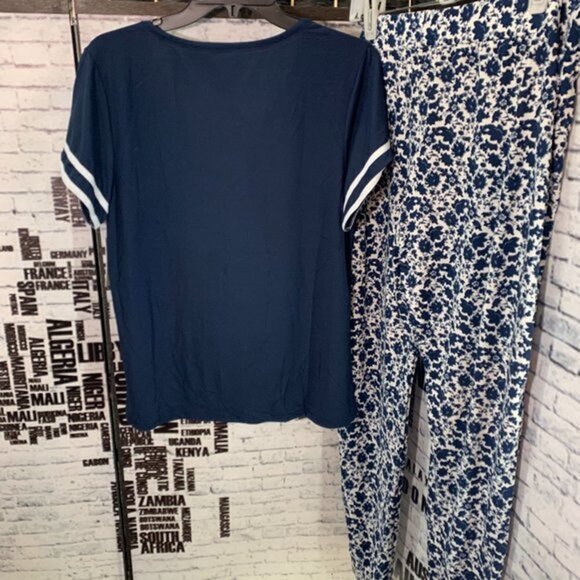 Lucky Brand L Blue Logo Floral Lounge Set - Picture 4 of 6